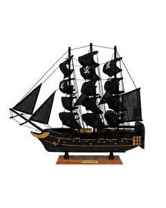Ξύλινο Παραδοσιακό Καράβι 50 x 10 x 46(h)cm,Χρώμα Μάυρο - Χρυσό Πειρατικό Lianos 31128