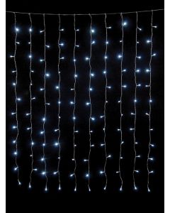 240Led Σταθερή Συμμετρική Κουρτίνα Με Επέκταση Ip44 200 x 100(h)cm ,Με Διάφανο Καλώδιο/Λευκό Λαμπάκι (Kelvin: 6.000 - 10.000) Lianos 60275