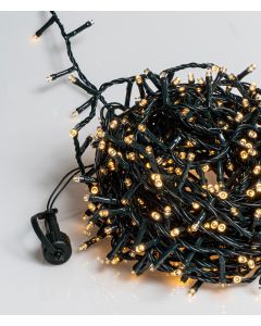 500Led Φωτάκια Με Επέκταση Και Μετασχηματιστή ,Πράσινο Καλώδιο/Θερμό Λαμπάκι , (3cm Απόσταση) 15 Μέτρα , (Kelvin 2.500 - 3.000) , Με Καρούλι Αποθήκευσης Lianos 80110
