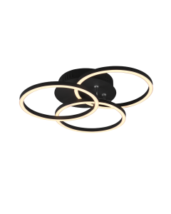 Πλαφονιέρα Οροφής Μαύρο Ματ 43xH9cm LED 27w 2700-6000K 3200lm Remote Control Trio Lighting Circle R62823132