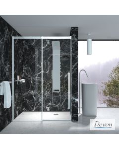 Συρόμενη πόρτα καμπίνας ντουζιέρας  Smooth 120 ύψους 200εκ.  ρυθμιζόμενη από 117 έως 121εκ. Devon Clean Glass Chrome SLM120C-100