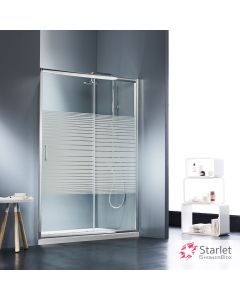 Συρόμενη πόρτα καμπίνας ντουζιέρας Starlet 140 ύψους 180εκ.  ρυθμιζόμενη από 137 έως 141εκ. Stripes Chrome SLS140S-100
