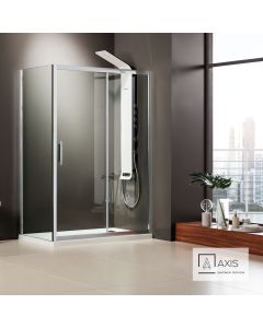 Συρόμενη πόρτα καμπίνας ντουζιέρας AXIS 150 ύψους 185εκ.  ρυθμιζόμενη από 147 έως 151εκ. Clean Glass Chrome SLX150C-100