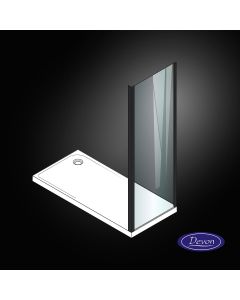 Σταθερό πλαϊνό κρύσταλλο πόρτας ντουζιέρας Flow Side Panel 70 ρυθμιζόμενη διάσταση από 67 έως 69εκ., Clean Glass Black Matt SPF70C-400