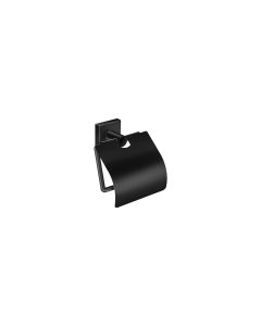 Sanco Iconic Toilet Roll Holder with cover Μαύρο ματ 26717-Μ116