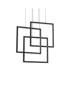 Κρεμαστό Φωτιστικό Πλαίσιο SP QUADRATO Μαύρο 3000K Ideal Lux 269375