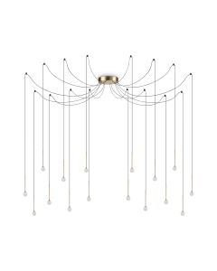 Κρεμαστό Φωτιστικό LUCCIOLA SP16 Ορείχαλκος Ideal Lux 284019