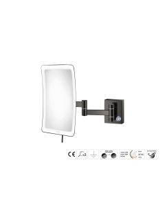 Sanco LED Cosmetic mirrors Μεγεθυντικός καθρέπτης x3 με LED PVD gun metal γυαλιστερό MRLED-301-PVD-05PL