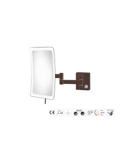 Sanco LED Cosmetic mirrors Μεγεθυντικός καθρέπτης x3 με LED Wenge ανάγλυφο MRLED-301-Α75