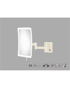 Sanco LED Cosmetic mirrors Μεγεθυντικός καθρέπτης x3 με LED Μπεζ ματ MRLED-301-Μ102