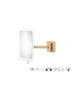 Sanco LED Cosmetic mirrors Μεγεθυντικός καθρέπτης x3 με LED PVD θερμό μπρονζέ βουρτσιστό MRLED-305-PVD-01BR