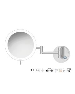 Sanco LED Cosmetic mirrors Μεγεθυντικός καθρέπτης x3 με LED PVD νίκελ ατσάλι MRLED-701-PVD-11BR