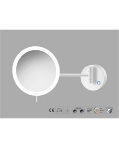 Sanco LED Cosmetic mirrors Μεγεθυντικός καθρέπτης x3 με LED Λευκό ματ MRLED-705-Μ101