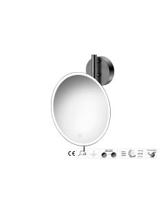 Sanco LED Cosmetic mirrors Μεγεθυντικός καθρέπτης x5 με LED PVD gun metal βουρτσιστό MRLED-764-PVD-05BR