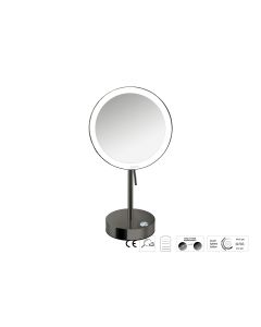 Sanco LED Cosmetic mirrors LED Επικαθήμενος Καθρέπτης μεγεθυντικός x3 PVD gun metal γυαλιστερό MRLED-903-PVD-05PL