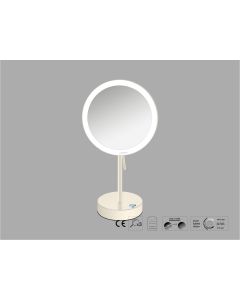 Sanco LED Cosmetic mirrors LED Επικαθήμενος Καθρέπτης μεγεθυντικός x3 Μπεζ ματ MRLED-903-Μ102