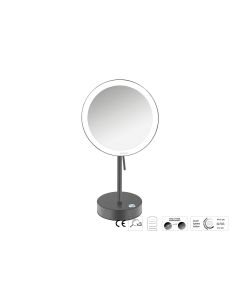 Sanco LED Cosmetic mirrors LED Επικαθήμενος Καθρέπτης μεγεθυντικός x3 Ανθρακί ανάγλυφο MRLED-903-Μ118