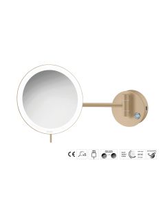 Sanco LED Cosmetic mirrors LED Καθρέπτης μεγεθυντικός x3 usb charging Μόκα ματ MRLED-905-M103