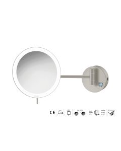 Sanco LED Cosmetic mirrors LED Καθρέπτης μεγεθυντικός x3 usb charging Γκρι τσιμέντου ματ MRLED-905-M104