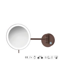 Sanco LED Cosmetic mirrors LED Καθρέπτης μεγεθυντικός x3 usb charging Wenge ανάγλυφο MRLED-905-Α75