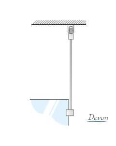 Βραχίονας Οροφής 100εκ. για στήριξη διαχωριστικού ντουζιέρας IWIS, Devon PVD Inox VSA-111