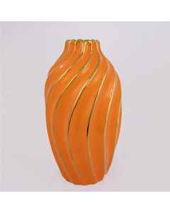 ΒΑΖΟ ΚΕΡΑΜΙΚΟ ΠΟΡΤΟΚΑΛΙ - ΧΡΥΣΟ 17x17x30.5cm Eurolamp 752-20184