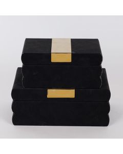 S/2 ΚΟΥΤΙΑ ΜΑΥΡΑ 25x15x10cm / 20x12x8cm Eurolamp 752-17082