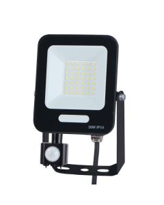 ΠΡΟΒΟΛΕΑΣ LED 30W SMD ΜΕ ΠΕΡΙΣΤΡΕΦΟΜΕΝΟ ΑΝΙΧΝΕΥΤΗ ΚΙΝΗΣΗΣ ΜΑΥΡΟΣ IP54 3000K PLUS Eurolamp 147-69068