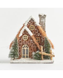 ΣΠΙΤΑΚΙ ΦΩΤΙΖΟΜΕΝΟ, ΚΑΦΕ, ΜΠΑΤΑΡΙΑΣ, 22,5x18x24,5cm Eurolamp 600-43989