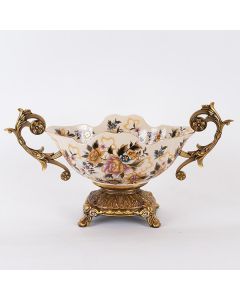 ΦΟΝΤΑΝΙΕΡΑ ΠΟΡΣΕΛΑΝΙΝΗ ΛΕΥΚΗ - ΧΡΥΣΗ 47x19x25cm Eurolamp 752-21036