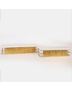 S/2 ΡΑΦΙΑ ΜΕΤΑΛΛΙΚΑ ΛΕΥΚΑ - ΧΡΥΣA 60x15.5x11.5cm / 49x13x11.5cm Eurolamp 750-31515