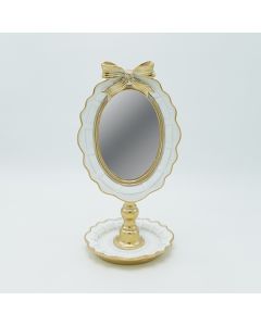 ΚΑΘΡΕΦΤΗΣ ΠΟΛΥΡΕΖΙΝ ΛΕΥΚΟΣ - ΧΡΥΣΟΣ 15.5x14x29.5cm Eurolamp 811-60002