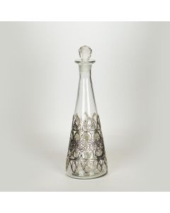 ΚΑΡΑΦΑ  ΓΥΑΛΙΝΗ - ΜΕΤΑΛΛΙΚΗ ΑΣΗΜΙ 12x35cm Eurolamp 752-10512