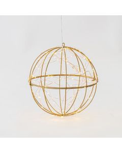 ΜΕΤΑΛΛΙΚΗ ΜΠΑΛΑ, ΦΩΤΙΖΟΜΕΝΗ, 120 ΘΕΡΜΑ ΛΕΥΚΑ LED, ΜΕ ΜΕΤΑΣΧΗΜΑΤΙΣΤΗ, ΧΑΛΚΟΥ, 500cm ΠΡΟΕΚΤΑΣΗ ΠΑΡΟΧΗΣ, 30cm, IP44 Eurolamp 600-40094