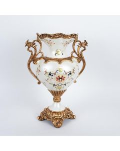 ΒΑΖΟ ΠΟΛΥΡΕΖΙΝ ΛΕΥΚΟ - ΧΡΥΣΟ 31x19x45cm Eurolamp 752-21010