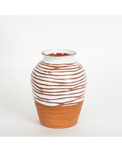 ΒΑΖΟ ΚΕΡΑΜΙΚΟ ΤΕΡΑΚΟΤΑ - ΛΕΥΚΟ 15.6x15.6x19.8cm Eurolamp 752-20234