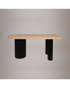ΤΡΑΠΕΖΙ ΞΥΛΟ ΦΥΣΙΚΟ-ΜΑΥΡΟ 180x80x76.5cm Eurolamp 810-00064