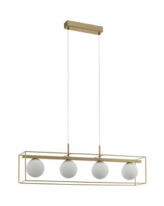 Eglo Vallaspra Μοντέρνο Κρεμαστό Φωτιστικό Πολύφωτο Ράγα για 4 Λαμπτήρες E14 σε Χρυσό Χρώμα 97793