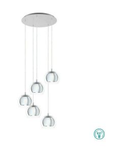 Eglo Rocamar Μοντέρνο Κρεμαστό Φωτιστικό Πολύφωτο σε Ασημί Χρώμα 98596