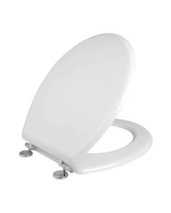 Κάλυμμα Λεκάνης WC Bαρέως Τύπου MDF Λευκό Μ36x40-46cm Οπές 11-20cm Elvit 0039