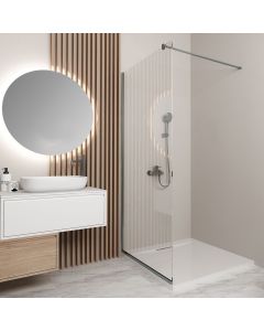 Orabella Serena Gun metal  H185 80 cm - Καμπίνα ελεύθερης τοποθέτησης με βραχίονα στήριξης τοίχου 30791