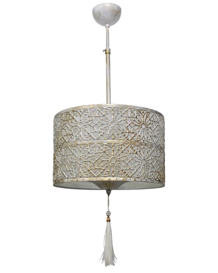 DAMASCUS 1L WHITE-BRONZE ΚΡΕΜΑΣΤΟ Ε/27 Heronia 14-0287