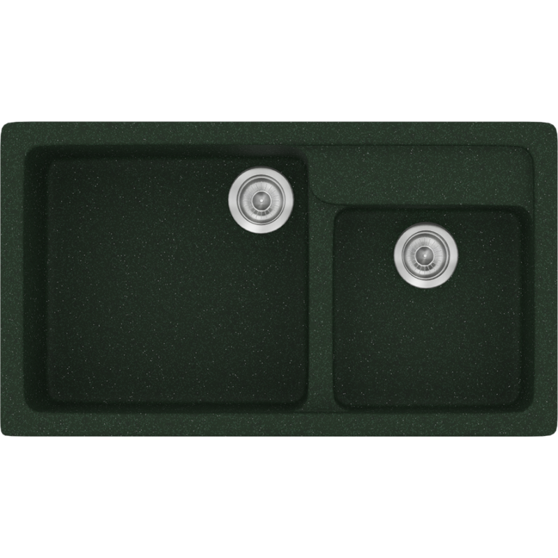 Νεροχύτης Κουζίνας Συνθετικός Μ90xΠ51xB20 εκ. Ένθετος Eρμάριο 90 εκ. Αντιστρεφόμενος Sanitec Classic Granite Green 317-19