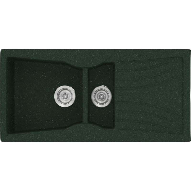 Νεροχύτης Κουζίνας Συνθετικός 104x51cm Ένθετος Eρμάριο 70cm Sanitec Classic 329-19-Granite-Green