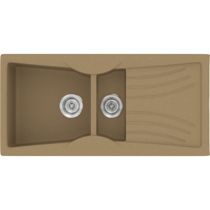 Νεροχύτης Κουζίνας Συνθετικός 104x51cm Ένθετος Eρμάριο 70cm Sanitec Classic 329-46-Granite-Celtic-Stone