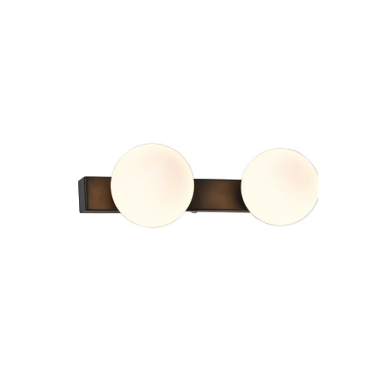 InLight Επιτοίχιο φωτιστικό από μαύρο μέταλλο και λευκή οπαλίνα 2XG9 D:40cm 43422-2