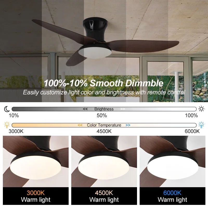 SE LED F100 WINDY BLACK-BROWN FAN 30W SMART WITH CONTROL 100x100x50cm 3000k-6500k 85-265V 2 Y HOMELIGHTING 77-50632