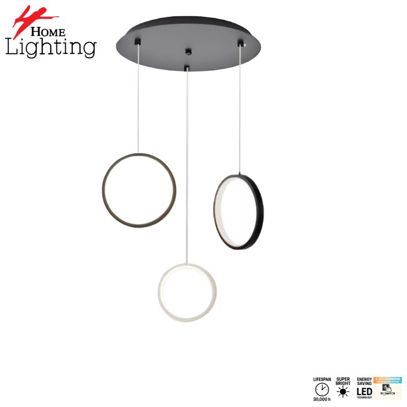 SE LED 26 AINA ROUND BLACK AND WHITE PENDANT 40x20+16+20x100cm 26W IP20 3CCT 2 YEARS WARRANTY+ HOMELIGHTING 77-50987
