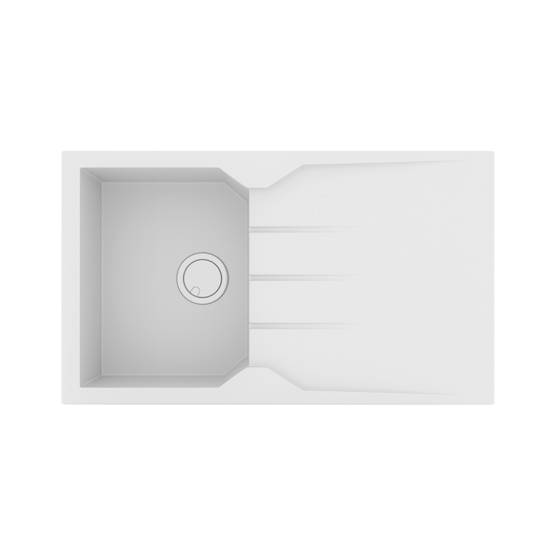 Νεροχύτης Κουζίνας Γρανίτης 86*50 εκ. Χρώμα Bianco Ένθετος ερμάριο 40 εκ. Sanitec 805