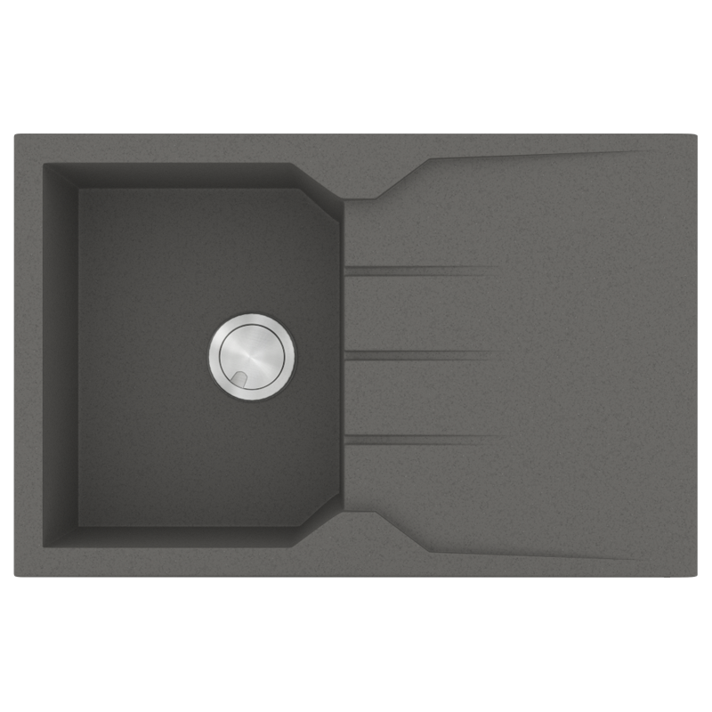 Νεροχύτης Κουζίνας Γρανίτης 79x50 εκ. μία γούρνα & Ποδιά Ένθετος ερμάριο 40 εκ. Χρώμα Pietra Sanitec Ultra Granite 807-35
